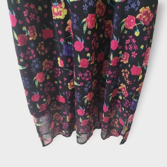 Torid Betsey Johnson Midi Mesh Overlay Lace Inset Dress Black Multi Plus Size 4 - Picture 4 of 14